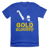 Gold Blooded tee blue